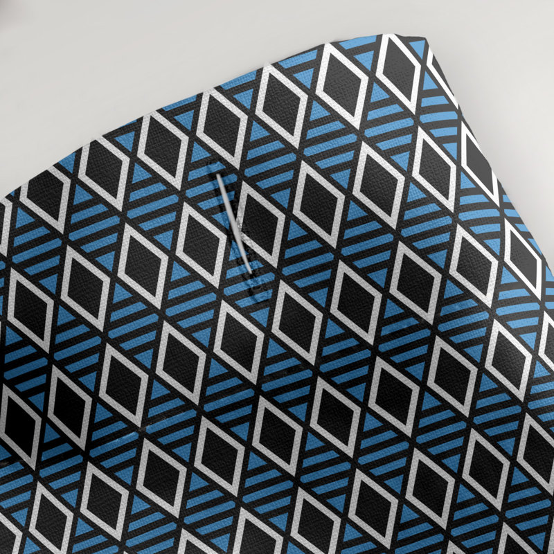 Rideau de douche simple hexagonal classique, Classic Hexagonal, Blue Geometric 2