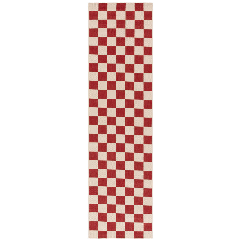 Menko Performance Checkered Indoor/Outdoor Area Rug, Runner 2'3" x 8'