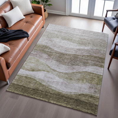 Premium Machine Washable Krause AMF1141 Swirls Rug