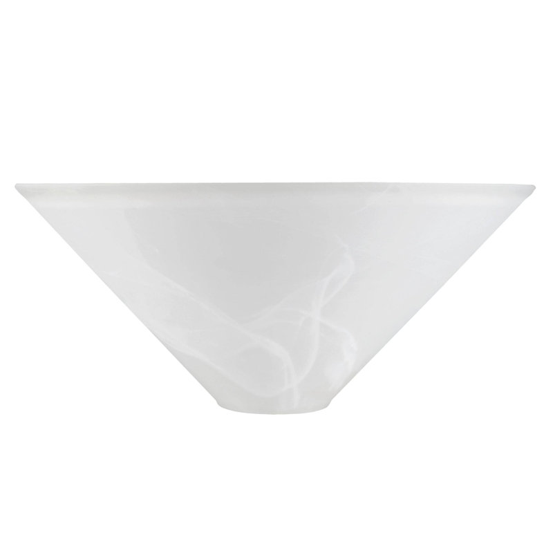 Abat-jour empire en verre (vissé) en blanc, H 5,75 po x l 12,875 po x P 12,875 po