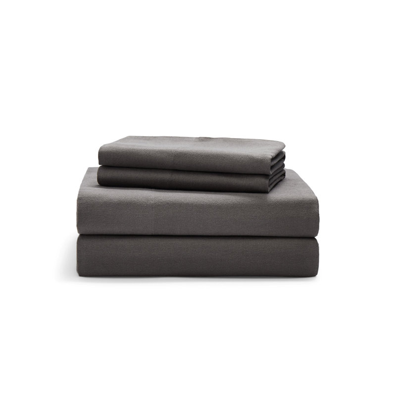 Ensemble de draps en percale de coton Sloane, Très grand californien, Beige