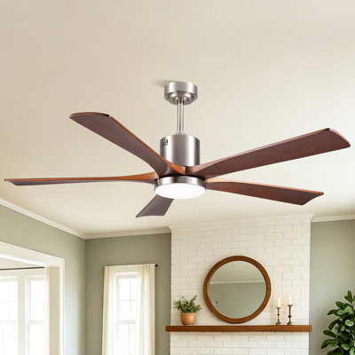 60 Inch Modern Ceiling Fans with Lights and Remote Control, DC Reversible Motor, Noiseless