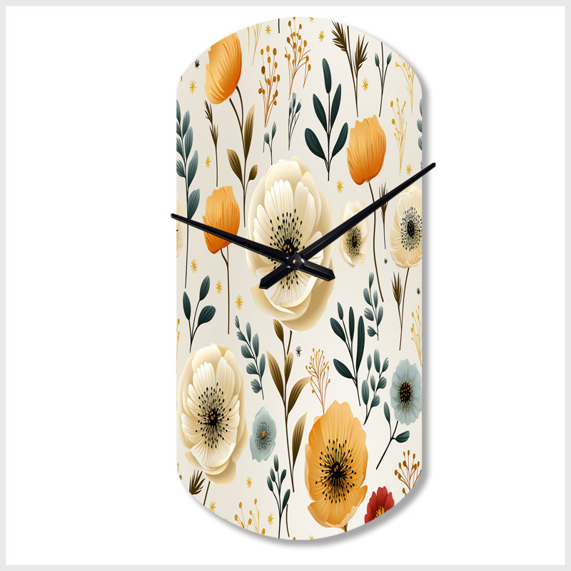 Horloge murale asymétrique blanche et jaune, Grand