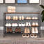 15 Pair Shoe Rack 4 Tier Industrial Rustic Brown Home Entryway Hallway Furniture