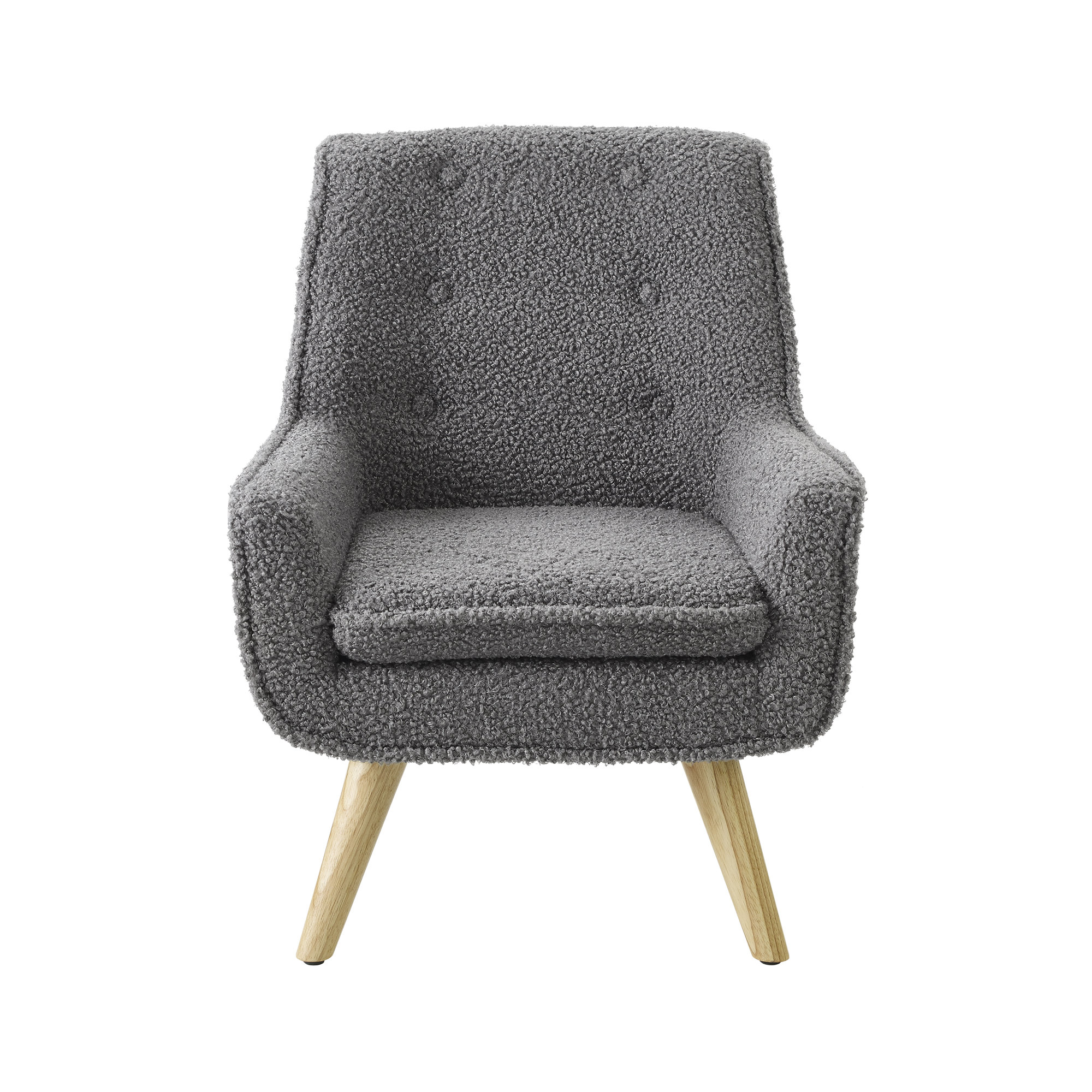 Kids 14.5" Sherpa Chair, Slate Gray