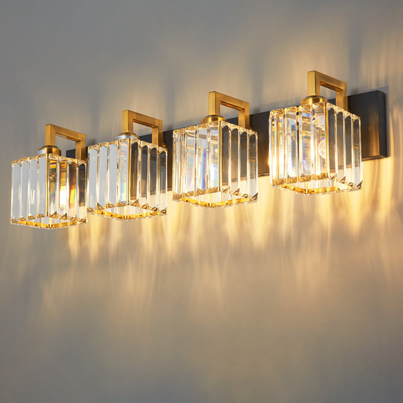Kyneisha Vanity Light, Black/Gold, 4 Lights