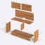 Meuble télé bas en bois massif avec portes coulissantes - solution de rangement moderne-111089193