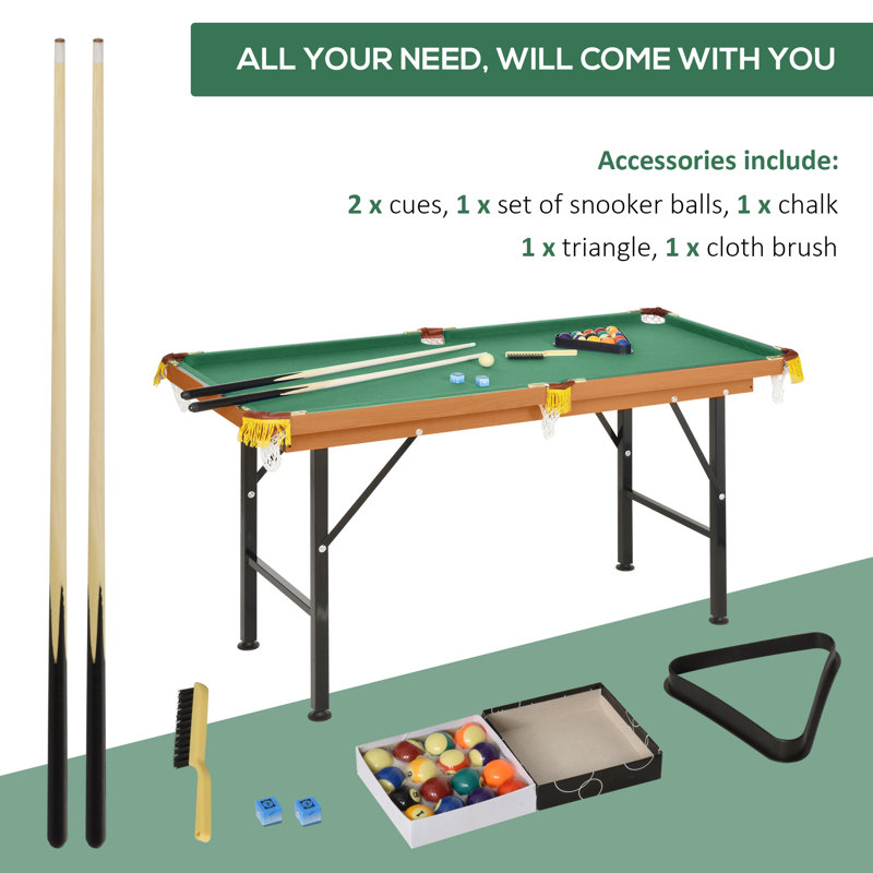 Table de billard portative 54,3 "L autoportante et pliable avec tous les accessoires