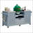 66.5 Inch Solid Wood Outdoor Kitchen Island With Stainless Steel Top, Drawer, And Compatibility For Large Big Green Egg And Kamado Joe Grills-1200914027