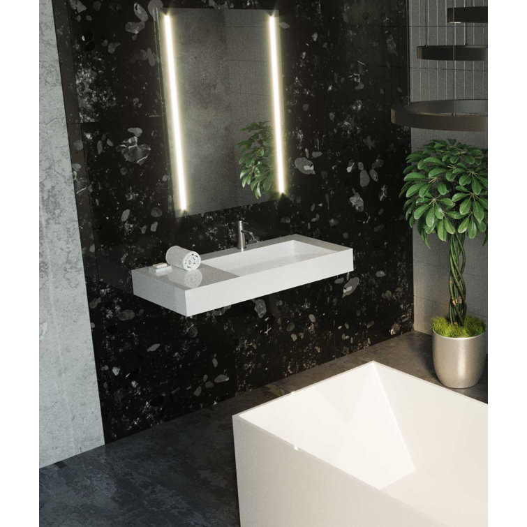 Badeloft Classic 19.6'' Stone Resin Rectangular Bathroom Sink