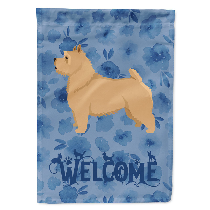 Caniche en polyester à 2 côtés 40 x 28 po standard welcome drapeau maison, Norwich Terrier