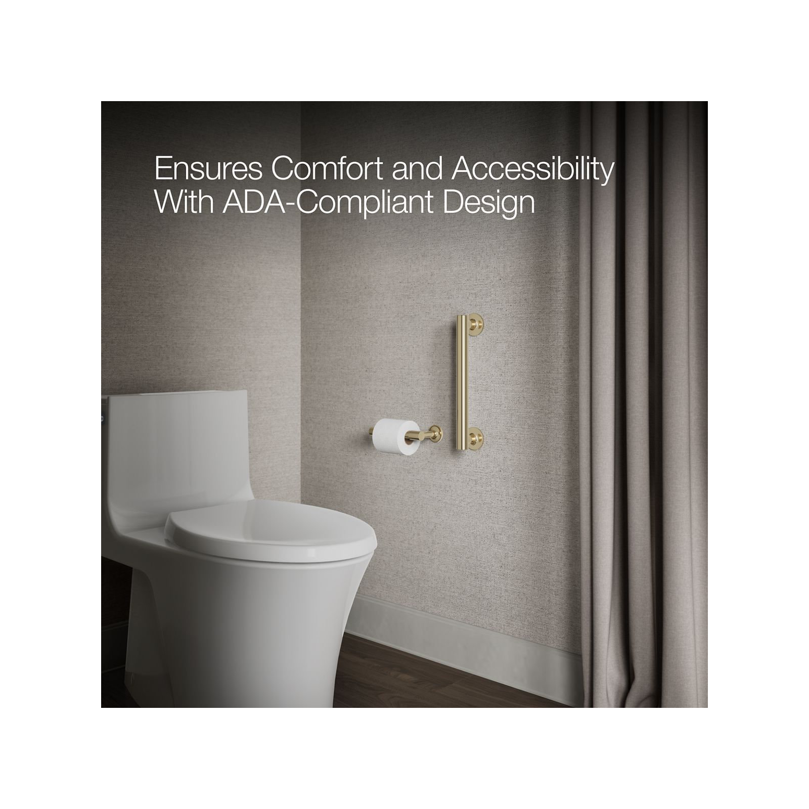 Purist Grab Bar, Vibrant French Gold, 12"W