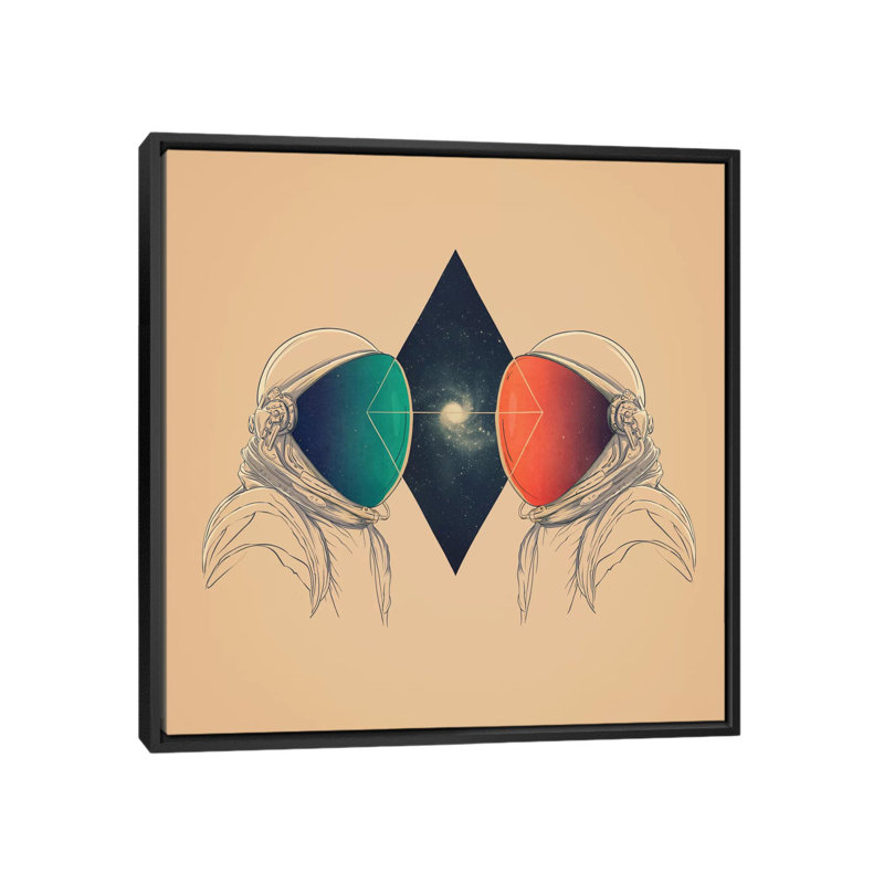 «Space Entre», reproduction d'impression sur toile tendue, H 18 po x l 18 po x P 1,5 po, Toile avec cadre noir, Pas de tapis