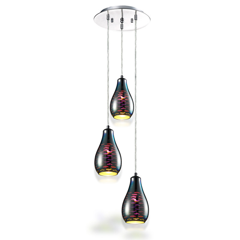 Luminaire suspendu en forme de larme à DEL 3 lumières Darin