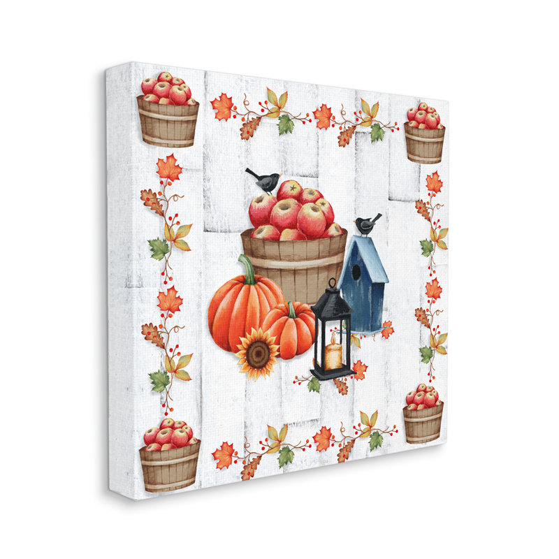 «Autumnal Apples & Lantern On Canvas» par Emma Leach, reproduction, H 36 po x l 36 po x P 1,5 po