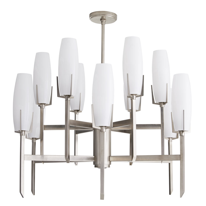 Keifer 12 - Light Chandelier, Vintage Silver