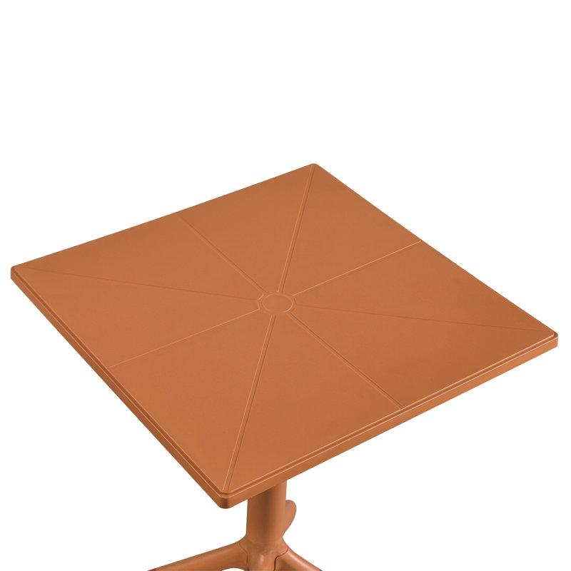Rimini Outdoor Bistro Table, Square Spacious Tabletop, Terracotta