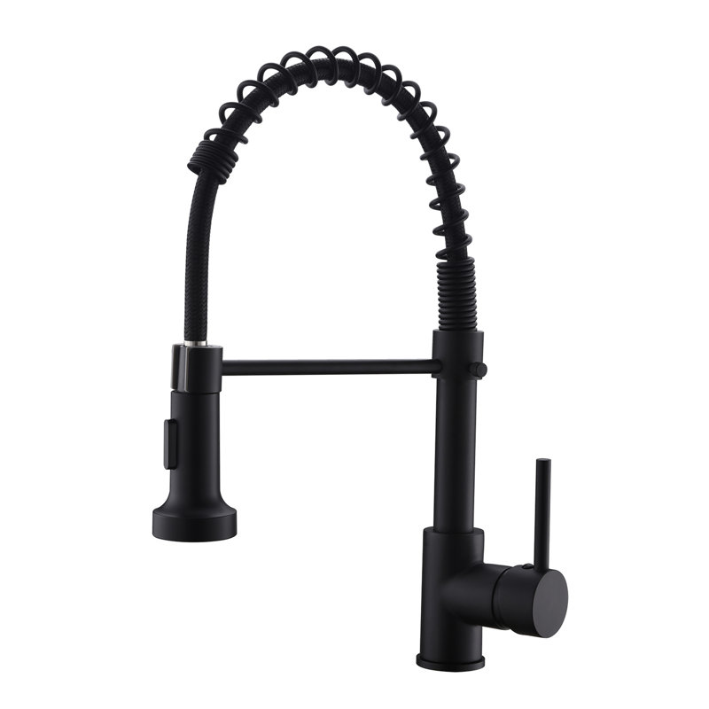 Black Kitchen Faucet With Pull Down - Construction, Corrosion , Control Water Temperature Commercial Spray Function Enhanced Leak Tightness, To And Fingerprints