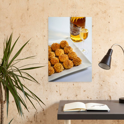 Plate Of Panellets With A Muscatel, Barcelona, Catalonia, Spain Traditional Pine Wall Art