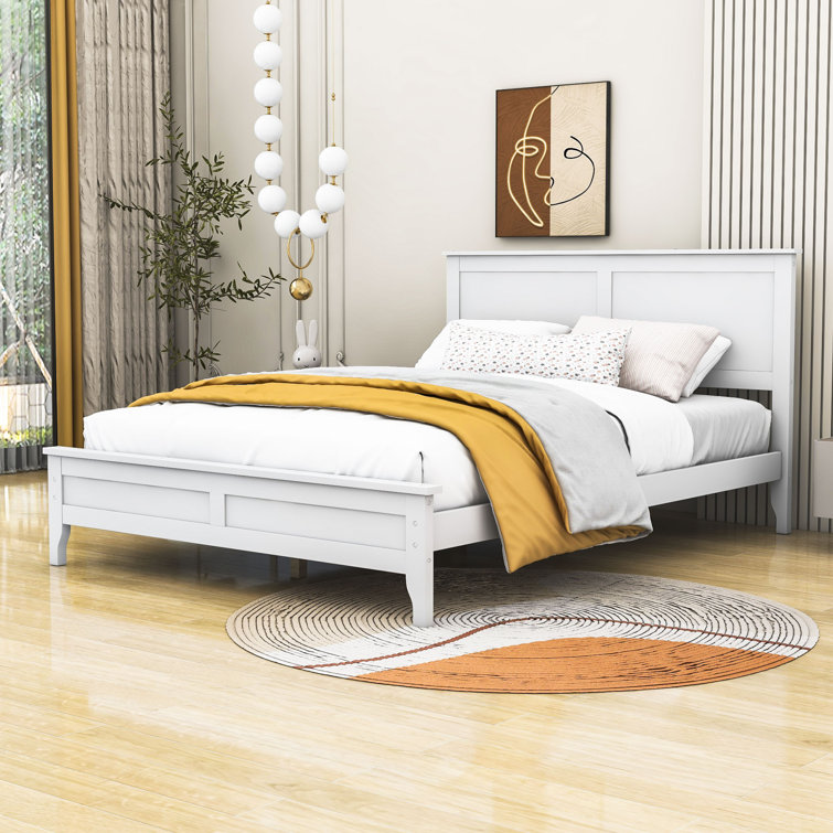 Audrey Wooden Platform Bed with Headboard and Slats Support