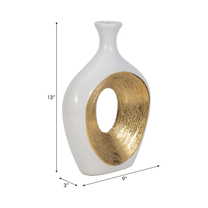 Modern Stoneware Ceramic Vase - Decorative Textured Accent with Sleek Design, Elegant Home Decor Statement for Contemporary Interiors