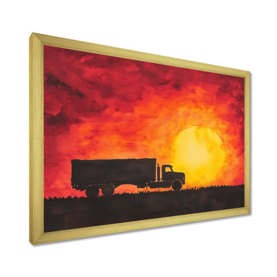 «Sunset Truck Cargo Highway II», impression d'art mural camion