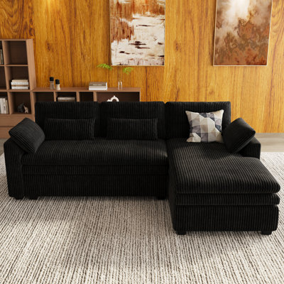 Canapé manuel en L à 3 places avec coussin de siège double amovible Manuel Corduroy