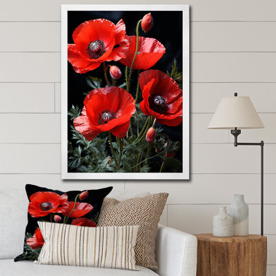 Cascade de Reds Dynamic Poppy Scene II - coquelicots, art mural