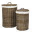 Ensemble de panier à linge rond en rotin 2 pièces Kingstein