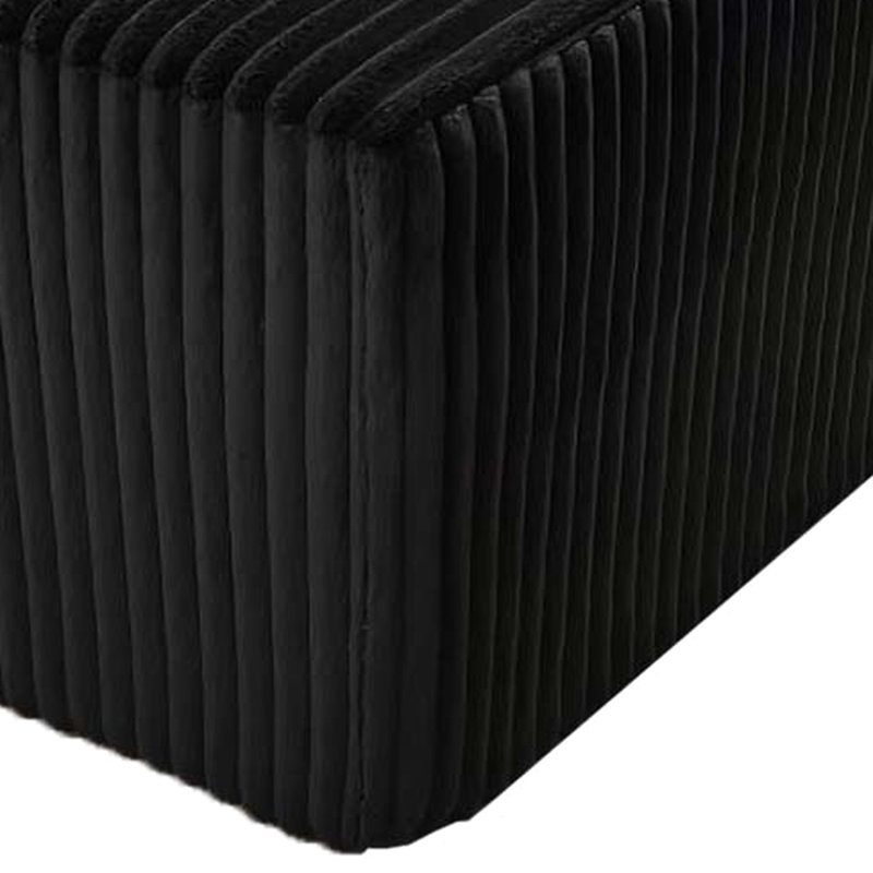 Chaises doubles double rembourrées en velours côtelé, noir, confort instantané, sans assemblage, 76 po de profondeur, 64 de largeur, 34 de hauteur, 132 lb, rembourrage en mousse avec siège coussiné,