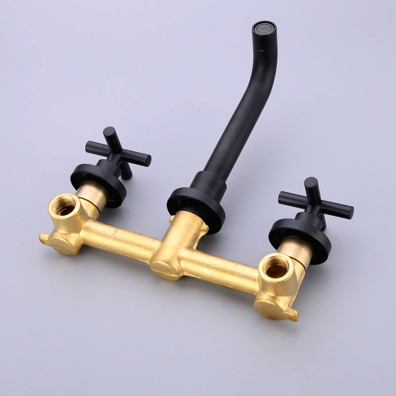 Bathroom Faucet Wall Mounted Bathroom Sink Faucet, Matte Black
