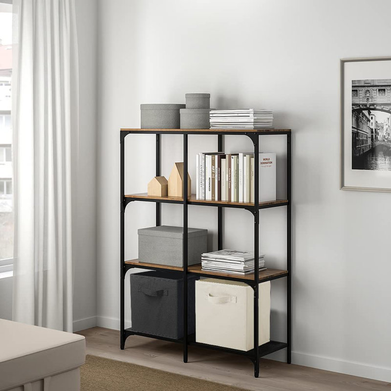 Cube de rangement en tissu pliable, Beige / Gris / Noir