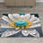 Chic Floral Design Non Woven Thin Type Printed Rug for Home and Office Decor Enhancing the Coziness of Your Space in Subtle Hues of Blue and Grey