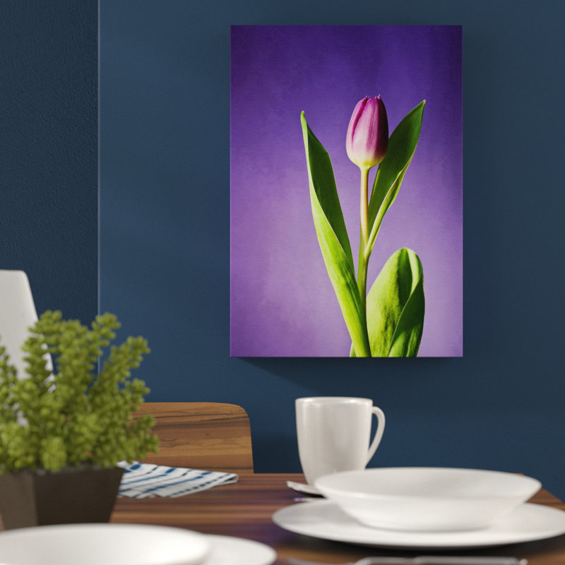 Pink Purple Tulip Flower Photographic - Wrapped Canvas, 60cm H x 40cm W