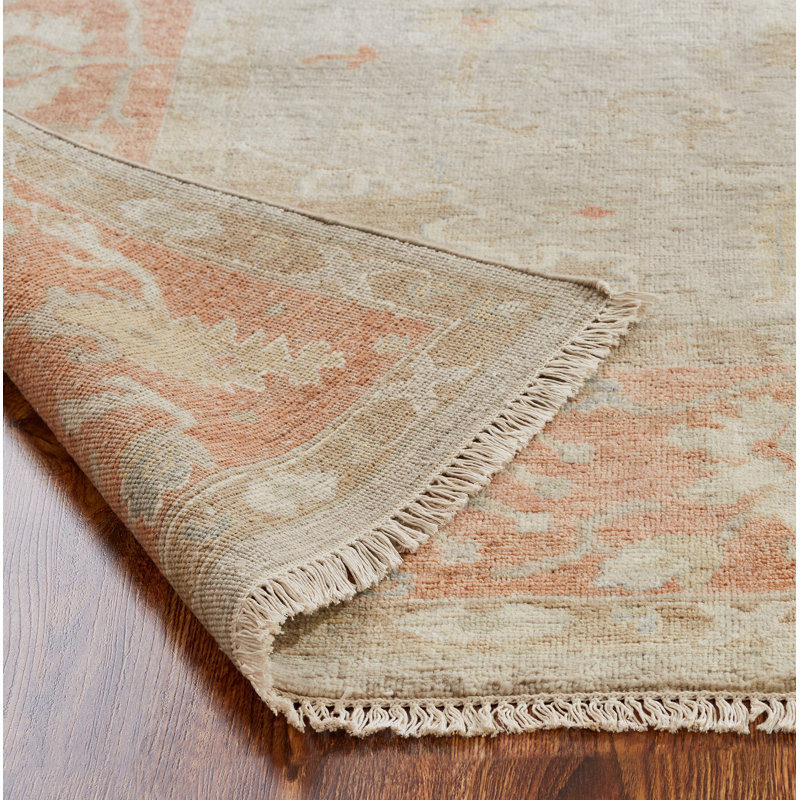 Oriental Hand-Knotted Wool Gray/Beige Area Rug, Rectangle 8' x 10'