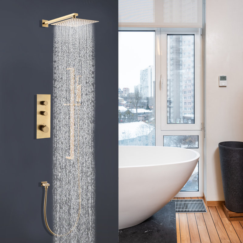 Système de douche avec valve brute, Or