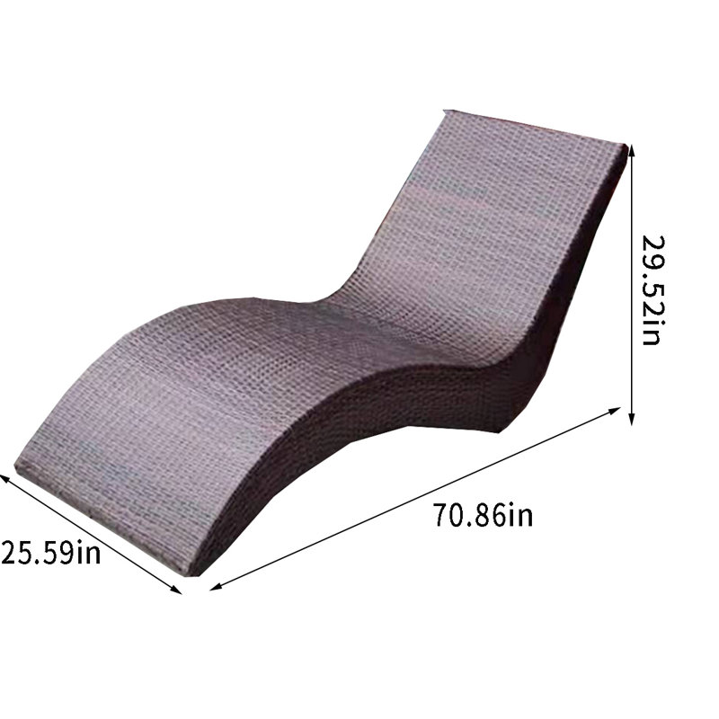 Outdoor Wicker Chaise Lounge, Brown