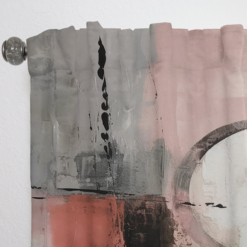 Kimberlei - Encre liquide captivante rose - Rideau moderne - Velours obscurcissant - 1 panneau, L 52 po x L 84 po