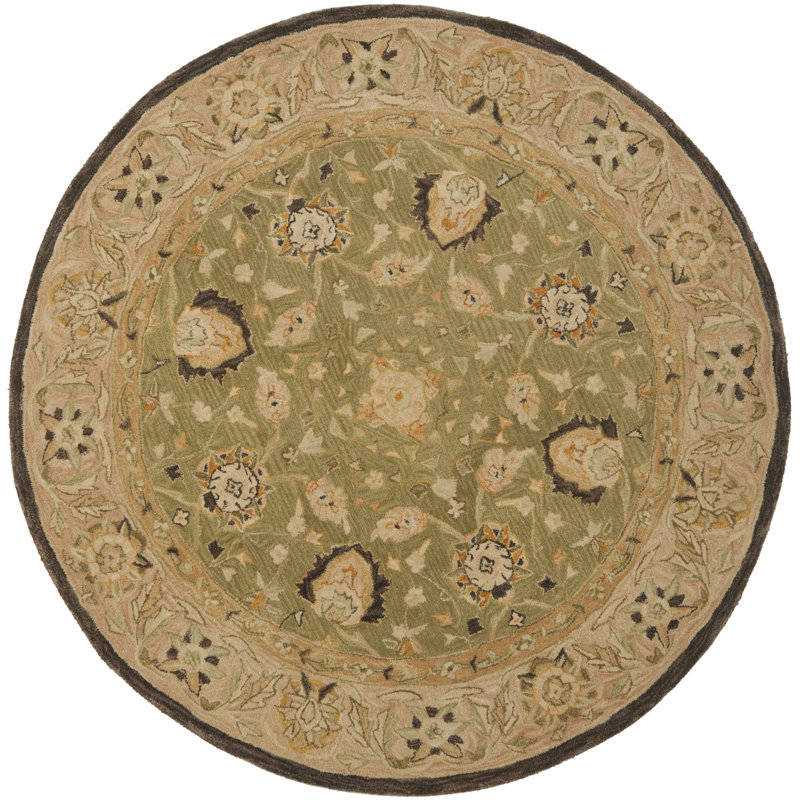 Tapis oriental en laine touffeté à la main Tingley, Rond 8 pi