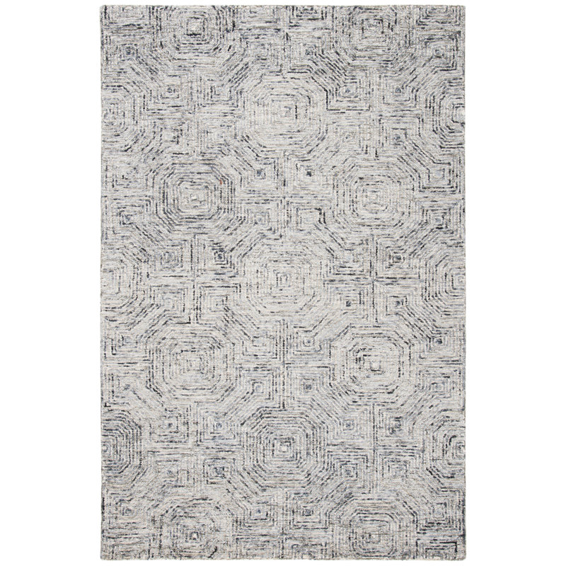 Deyoung Hand Tufted Wool Geometric Rug, Rectangle 9' x 12'