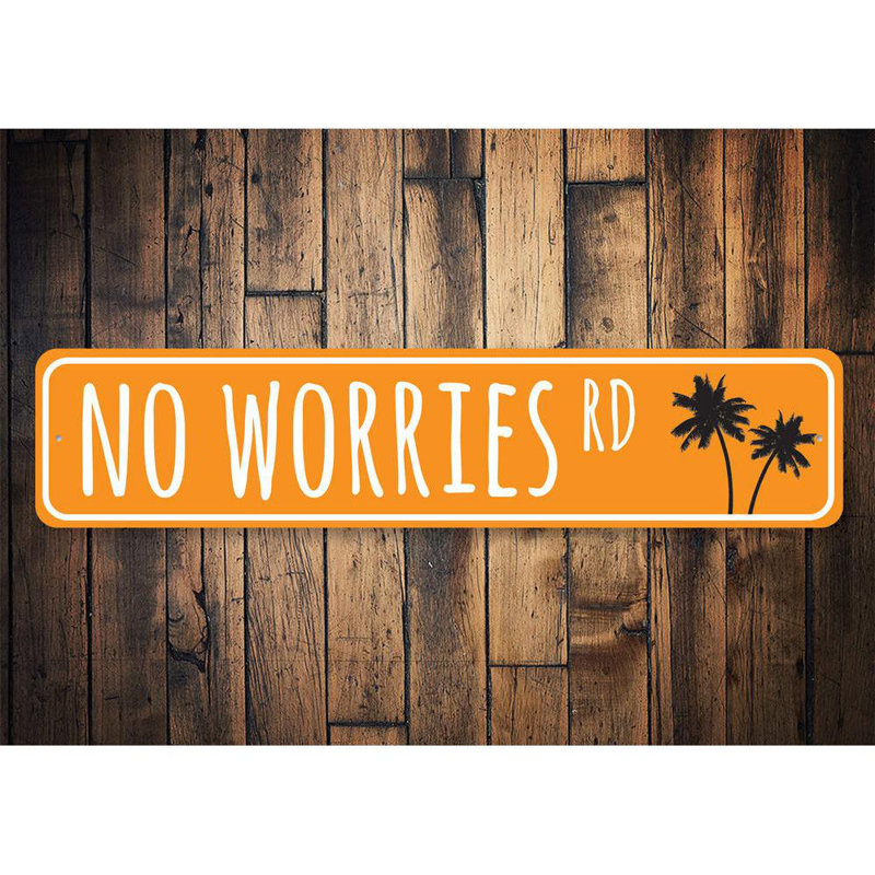 Panneau en aluminium No Worries Road, H 6 po x l 24 po x P 0,063 po