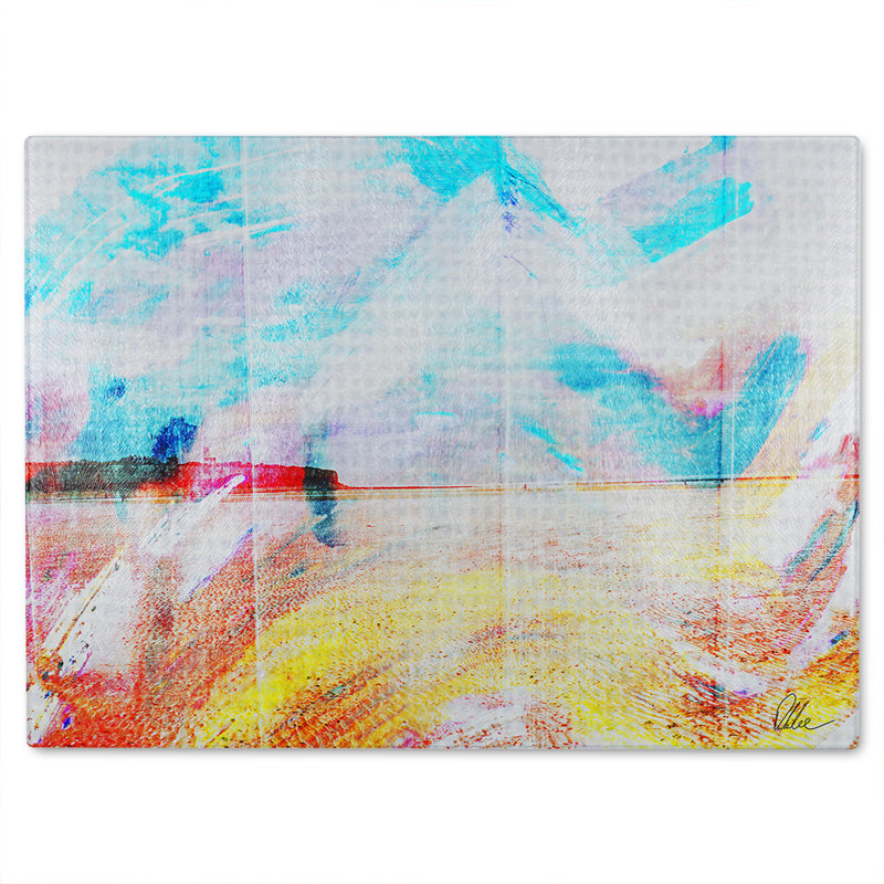 Beach View Cliffs Glass Chopping Board, 40cm L x 28cm W