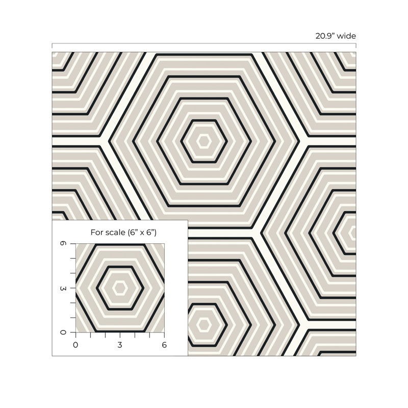 Rouleau de papier peint L 33 pi x l 20,9 po Vicente Rock and Argos, Gris anse / ébène