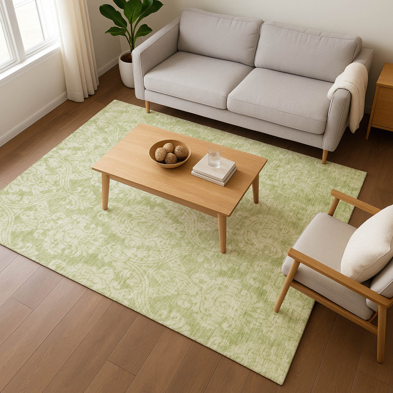 Premium Machine Washable Honig AMF1659 Damask Rug, Rectangle 2'6" x 3'10"