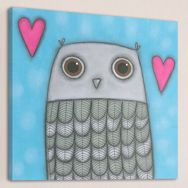 «Owl», reproduction sur toile tendue, H 18 po x l 18 po x P 1,5 po