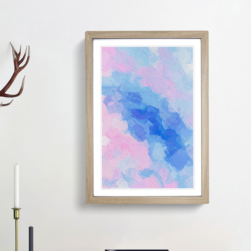 Crossing the Bridge in Abstract - Picture Frame Graphic Art Print, Oak Framed, 36cm H x 27cm W x 2cm D