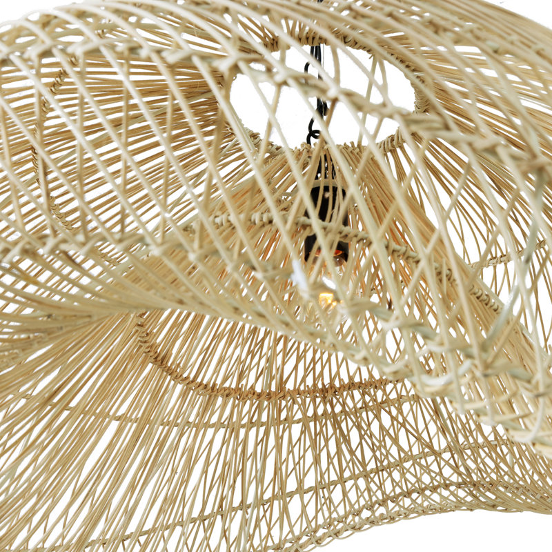 Luminaire suspendu en rotin 1 lumière