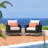 Sameko 2Pc Sunbrella Outdoor Club Chairs-100524670-100524672