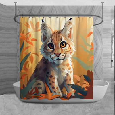 Rideau de douche Bobcat, orange, orange