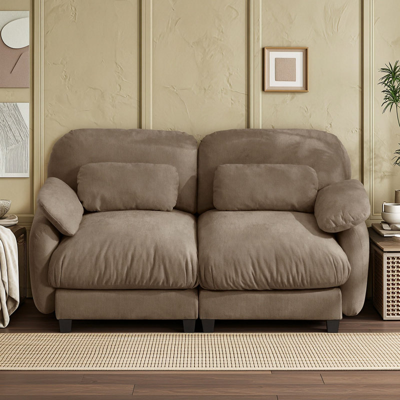 Upholstered 72.4'' Sofa, Brown